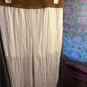 Elegant White Pant with Brown Waistband